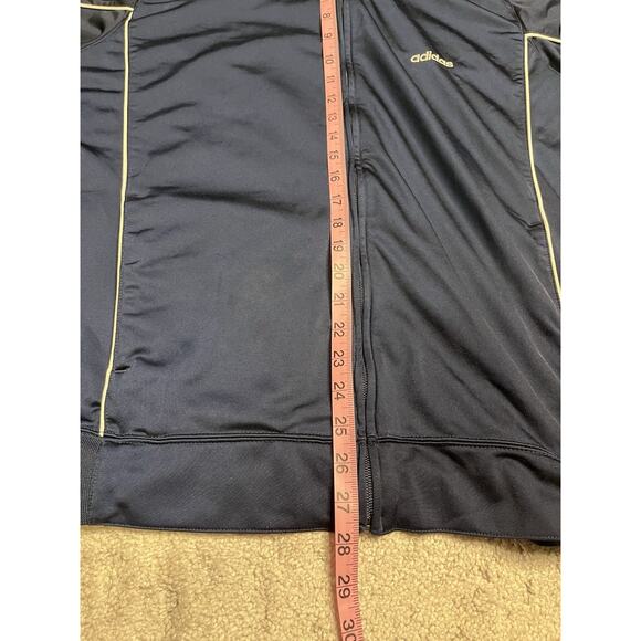 Adidas Men’s L Track Jacket Signature 3 Stripe Sleeve blue VTG! - Picture 6 of 8